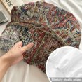 thumbnail image 4 of Cal.King Size Fitted Sheet Set - Boho Vintage 3 Piece Bedding Sets 16" Deep Pocket Fitted Sheet with 2 Pillowcases, Retro Flowers Modern Geometric Abstract Art Brushed Microfiber Hotel Bed Sheets, 4 of 9