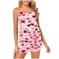 thumbnail image 2 of Rciityk Plus Size Pajamas for Women Short Sets Valentines Day Women Cami Pajama Set Cute Heart Print Straps Top and Shorts Pjs Sets, 2 of 4