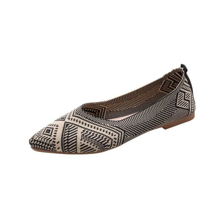 

Fesfesfes Women s Walking Shoes Pointed Toe Leisure Flat Platform Pointed Shoes Non-slip Light Cloth Shoes 38(6.5)