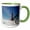 Green/White, variant on 3drose, Grand Haven Michigan Lighthouse and Ice House, 11oz Mug