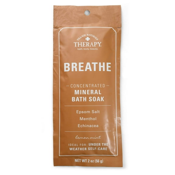 Village Naturals Therapy Breathe Concentrated Bath Soak, Lemon Mint, 2 oz.