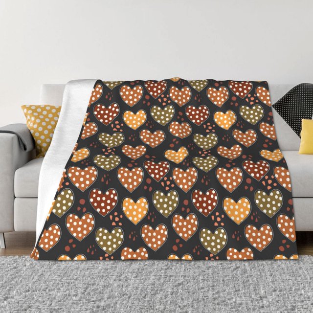 Fotbe Heart Manta de Franela con Estampado, Manta Ultrasuave para Cama, Sofá, Auto, Hipoalergénica y Antibolitas-60"x50"
