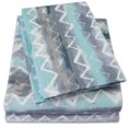 thumbnail image 1 of 1500 Supreme Collection Juego de sábanas extra suave Summerset Ocean Vibe Chevron patrón King – Juego de sábanas de lujo con bolsillo profundo sin arrugas, patrón impreso de tendencia King, 1 of 1