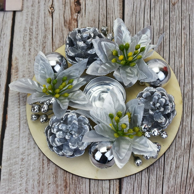 Xihbxyly Solo Productos Fabricados En Estados Unidos 15 Cm/5,9 Pulgadas para Decoración Mesa Navideña, Guirnalda de Velas con Hojas Artificiales para Decoración Del Hogar