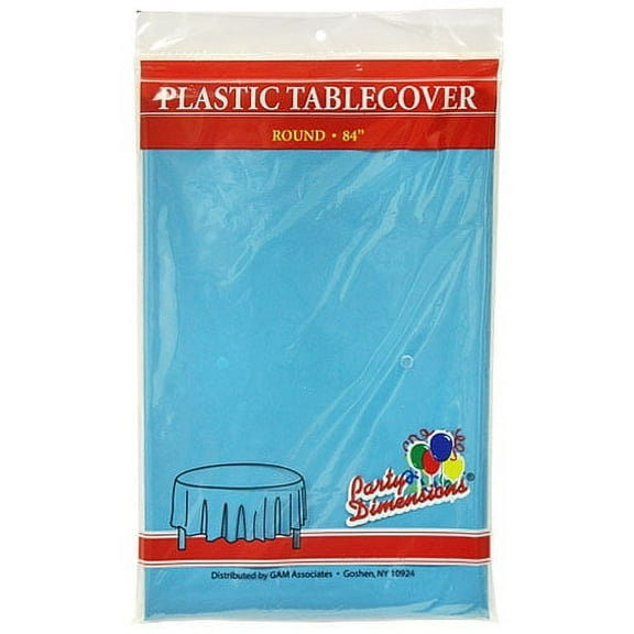 Party Dimensions Island Blue 84" Round Plastic Disposable Party Tablelcoth