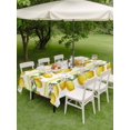 thumbnail image 4 of Outdoor Tablecloth with Umbrella Hole for Patio/Picnic/Party/Camping, Lemon Summer Waterproof Table Cloth Rectangle Table Cover Washable, Watercolor Fruits Yellow Stripes (54"x 80"), 4 of 8