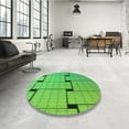 thumbnail image 4 of Ahgly Company Machine Washable Indoor Rectangle Transitional Neon Green Area Rugs, 2' x 4', 4 of 7