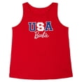 thumbnail image 2 of Barbie Toddler Girls' 2-Piece Sleeveless Tank Top and Shorts Set Red Navy Stripe, 2 of 5