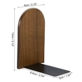 thumbnail image 2 of Unique Bargains Wood Bookend with Metal Base Non-skid Round Head Book Ends Walnut Wood, 2 of 7