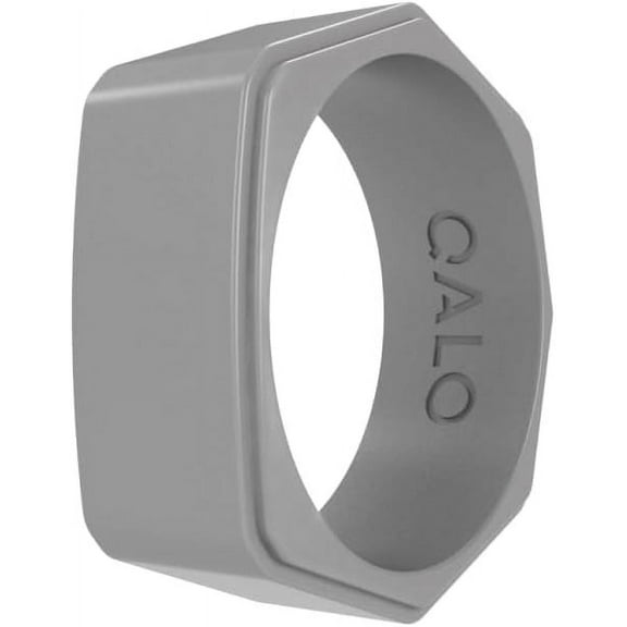 QALO Men & Women's Rubber Silicone Ring, Narrow Polished Step Edge Rubber Wedding Band, Breathable, Durable Unisex Engagement Silicone Ring, Multi Colors