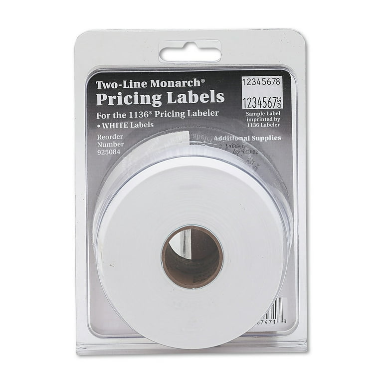 Monarch - Easy-Load 1136 Two-Line Pricemarker Labels, 5/8x7/8, Fluorescent Red, 3500/Pack, Sold as 1 PK Monarch - Easy-Load 1136 Two-Line Pricemarker Labels, 5/8x7/8, Fluorescent Red, 3500/Pack, Sold as 1 PK