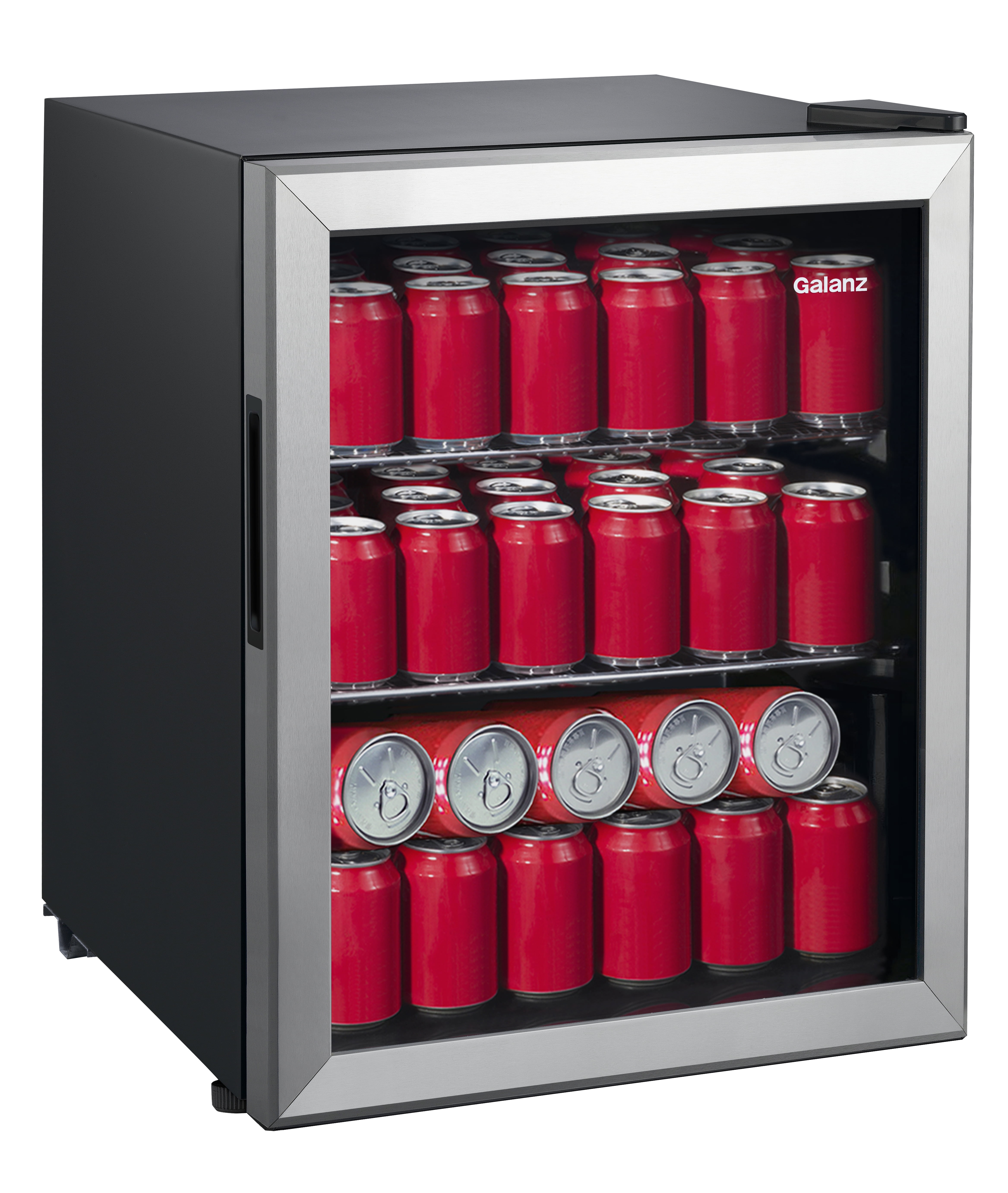 Galanz 85 Can Beverage Cooler, Glass Door Beverage Refrigerator