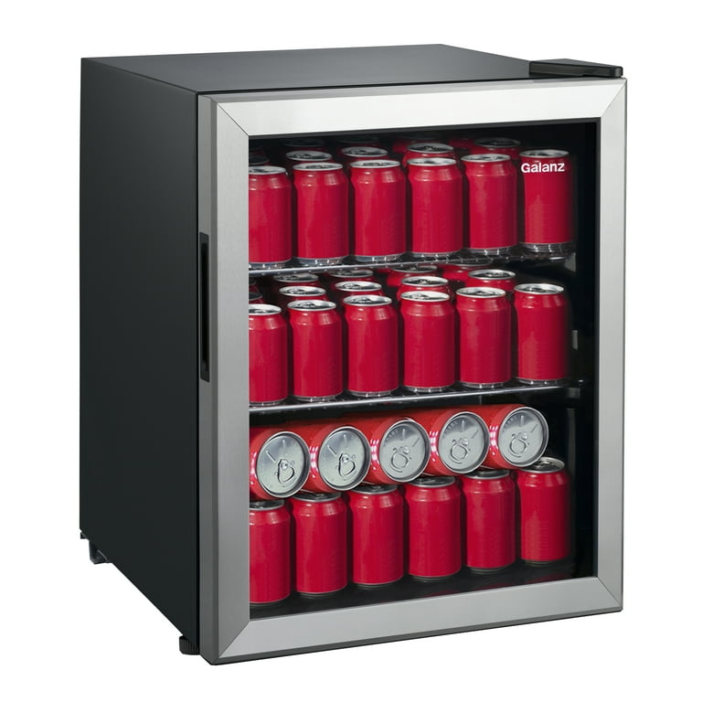 Galanz 85 Can Beverage Cooler, Glass Door Beverage Refrigerator