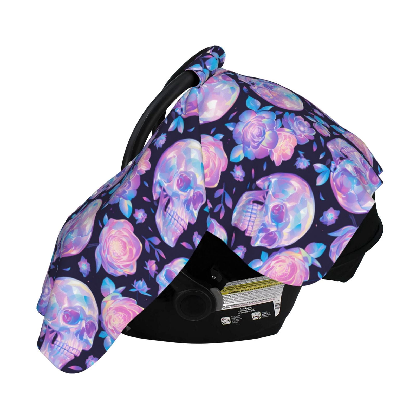 Naloa crystal Skull flower Baby Car Seat Cover, Breathable Baby Carrier Cover, Multiuse Baby Carrier Cover & Nursing Breastfeeding Cover
