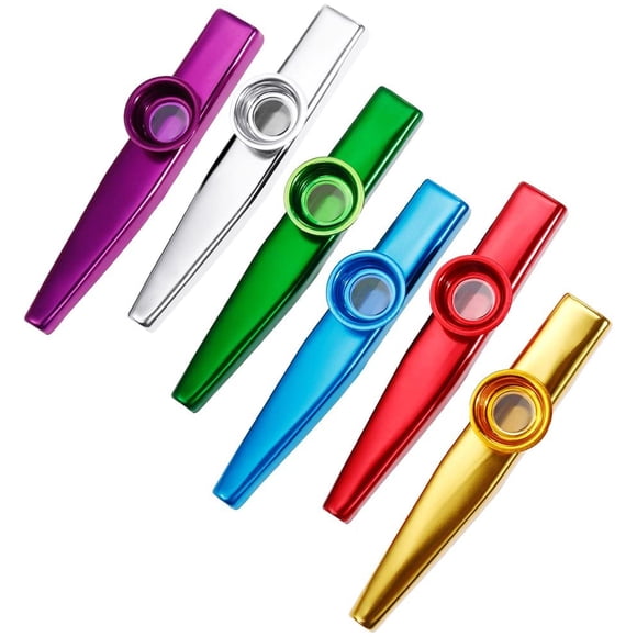 Ensemble Kazoo en Métal pour Performances Inoubliables, Instrument de Percussion avec Son Clair et Facile à Transporter pour Toutes les Occasions, Idéal pour Cadeaux et Activités en Classe (6