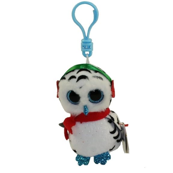 TY Beanie Boos - NESTER the Owl (Glitter Eyes) (Plastic Key Clip)