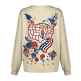 thumbnail image 3 of Women's Casual Fashion Long-Sleeve Stand-Up Collar Single-Button Independence Day Print Workwear Jacket Khaki 4XL, 3 of 5
