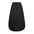 thumbnail image 6 of Women's Vintage Simple Skirt Summer Fashion Loose Solid Cotton Linen High Waist Casual Beach A-line Maxi Skirts Female, 6 of 8