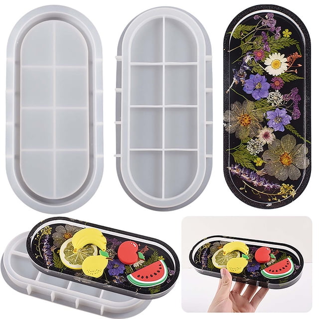 TIMIFIS Cake Mold Crystal Drip Resin Elliptical Storage Box Mould DIY Gypsum Ornaments Baking Tool