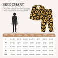 thumbnail image 4 of Pajama Sets for Women 2 Pcs, cute Sunflowers black Aesthetic Button Down Long Sleeve Sleepwear Lounge PJ Sets, 4 of 6