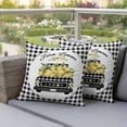 thumbnail image 3 of Farm Lemons Outdoor Pillow Covers Pack of 2 Black and White Buffalo Plaid Lemon Truck Summer Waterproof Throw Pillow Covers Decorative Cushion Cases for Patio Garden Tent Balcony Couch 16x16 inch, 3 of 9