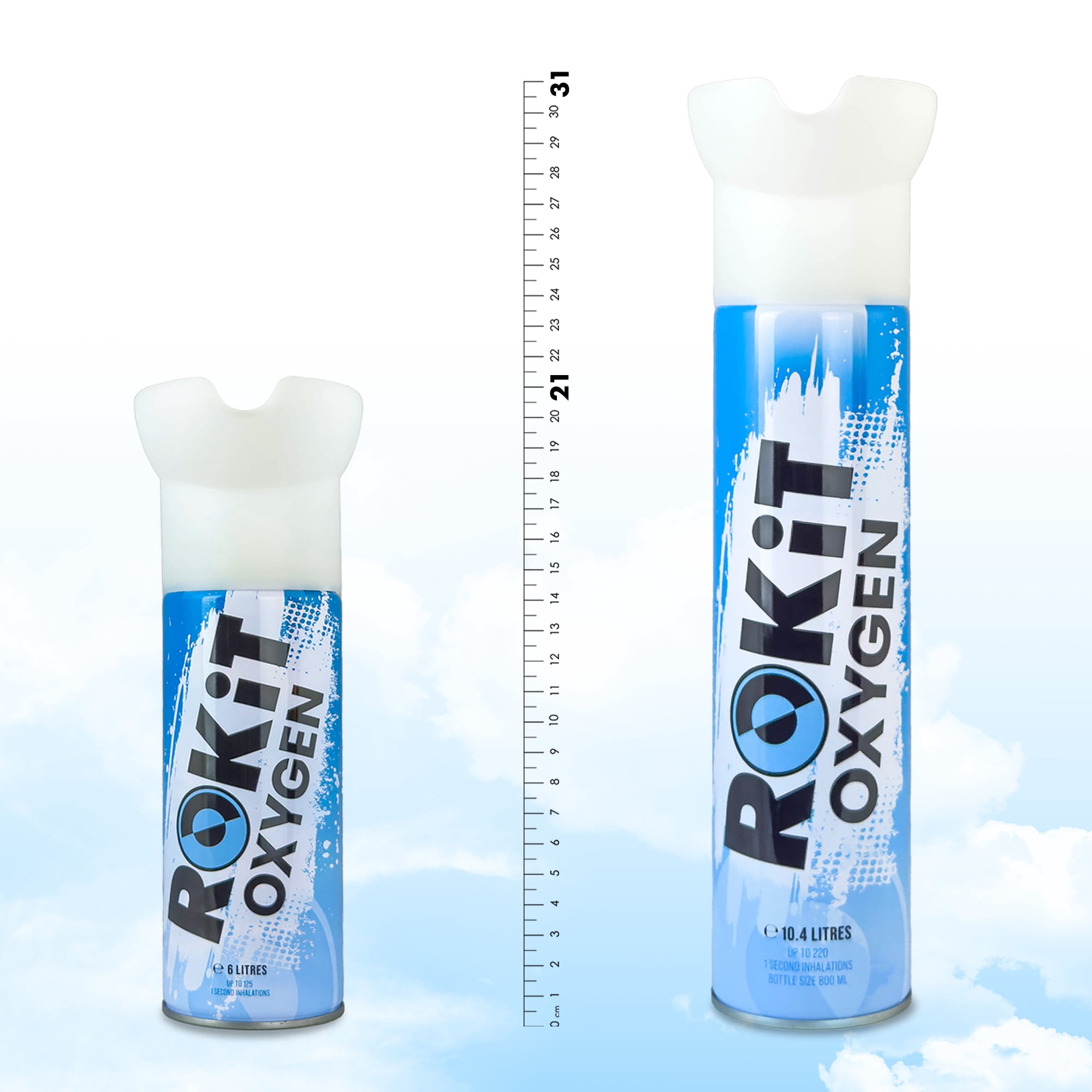 ROKiT Oxygen Portable Oxygen Canisters 4-Pack – 10.4L Each – For Fitness, Travel & Recovery