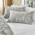 thumbnail image 4 of Duvet Cover Queen Size Reversible Floral Duvet Cover Set with Zipper Closure Pieces Botanical Patterns Soft Microfiber Bedding Set (&#x Pillow Cases &#×&#, 4 of 7