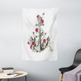 thumbnail image 1 of Anchor Tapestry, Romantic Hand Drawn Style Marine Icon Entwined with Rose Flowers and Rope, Wall Hanging for Bedroom Living Room Dorm Decor, 40W X 60L Inches, Taupe Pink Green, by Ambesonne, 1 of 2