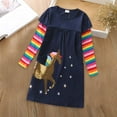 thumbnail image 6 of Tdoqot Little Girls Dresses- Cotton Long Sleeve Crew Neck T Shirt Dress Kids Spring Clothes Navy Size 5T, 6 of 8