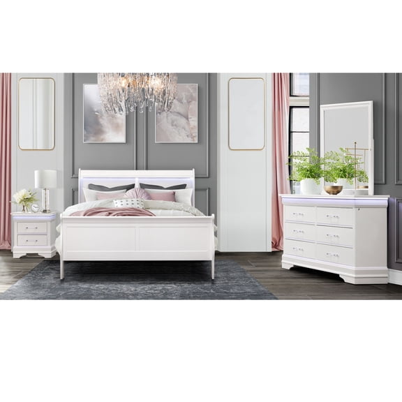Miekor Furniture CHARLSTON WHITE FULL BEDROOM SET MK5159