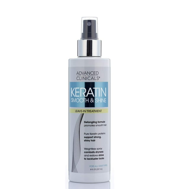 Spray Desenredante de Queratina Advanced Clinicals para Cabello Fuerte y Brillante Sin Enjuague 8 Fl Oz Advanced Clinicals AC-6624555