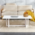 thumbnail image 4 of Furvclv Solid Wood Coffee Table For Living Room, Stylish Imitation Rattan Tea Table, Farmhouse Mini Center Tables For Small Spaces Apartment Furniture, 4 of 9