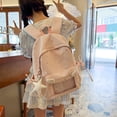 thumbnail image 6 of Star Print Backpack, Lightweight Breathable Transparent Front Pocket Backpack, Heavy Duty Laptop Backpack for Outdoor Work, White, 6 of 10