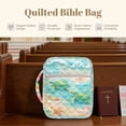 thumbnail image 7 of Xixirimido Bible Cover Case for Women Men, Large Bible Bag Bible Study Supplies Accessories Quilted Bible Carrying Cases with Handle Christian Gift, Green Turtles Beach Starfish, 7 of 7