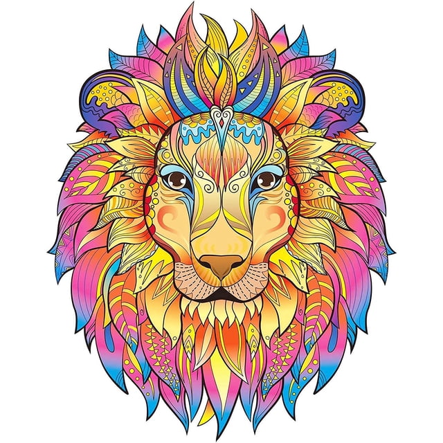 Puzle de madera HUOGUO Cool Lion Animals 144 piezas