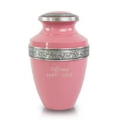 OneWorld Memorials Alloy Cremation Urn For Ashes - Large 200 Pounds -  Pink Floral Band