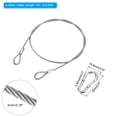 thumbnail image 2 of 4mm x 1m/3.3ft Safety Steel Cable Luggage Lock Security Wire Rope with Hooks, 3 Set, 2 of 6