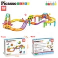 thumbnail image 3 of PicassoTiles Mini Magnetic Race Track Tiles for Kids – 60PCS STEM Construction Building Blocks Toy Set with Racing Car, Travel Size, 3 of 9
