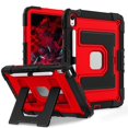thumbnail image 2 of Case For iPad 2025 / 2022,Anti Drop Silicone+PC Layer Protective Case Hidden Large Bracket ,Shoulder Strap, Heavy Duty Shockproof Three Proof Tablet Protective Case,Red,For iPad 2025 / 2022, 2 of 7