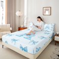 thumbnail image 4 of Castle Fairy Monogrammed Letter 4-Piece Full Size Sheets,Kawaii Bowknot Bed Sheets,Dreamy Princess Lightweight Sheet Sets,Breathable Cartoon Home Decor, 4 of 7