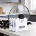 thumbnail image 5 of White Plastic Pot Lid Organizer for Cabinet, Space-Saving Lid Holder for Pans and Pots, 13x13cm, 5 of 5