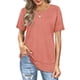 thumbnail image 1 of Blusa de manga corta con cuello redondo, Top de corte informal para mujer, elegante, transpirable, a la moda, para verano, 1 of 6