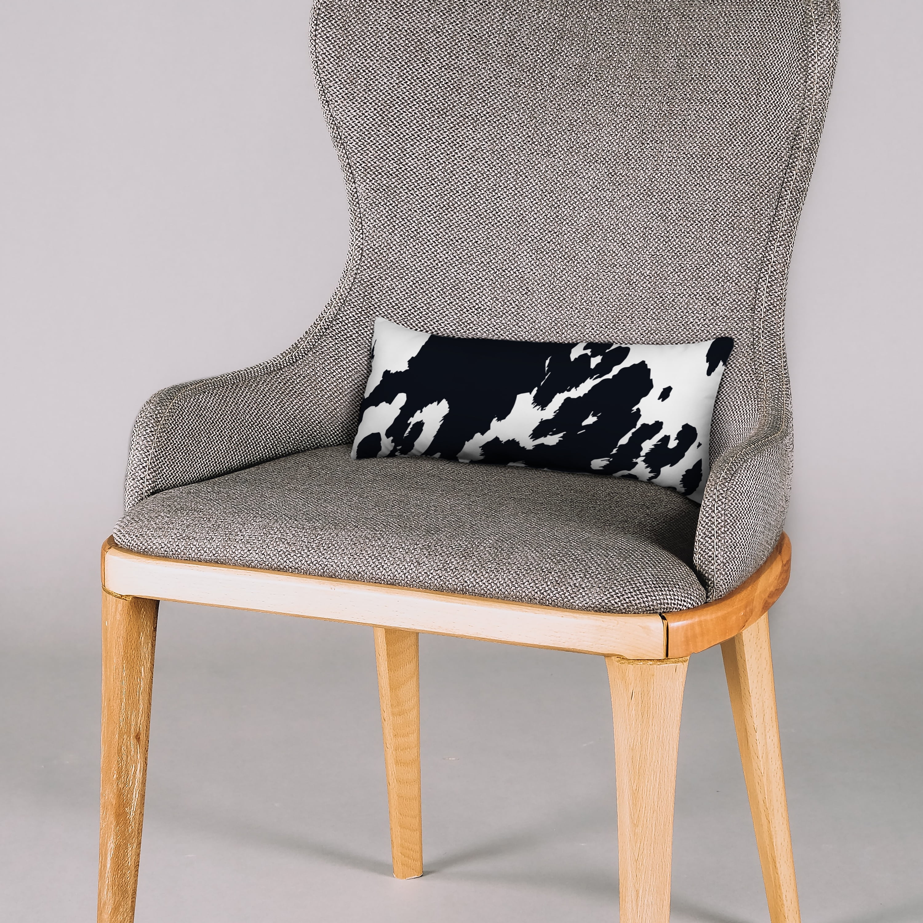 Everything Comfy Cow Print Decorative Pillow, 16x6 Inch, Black,