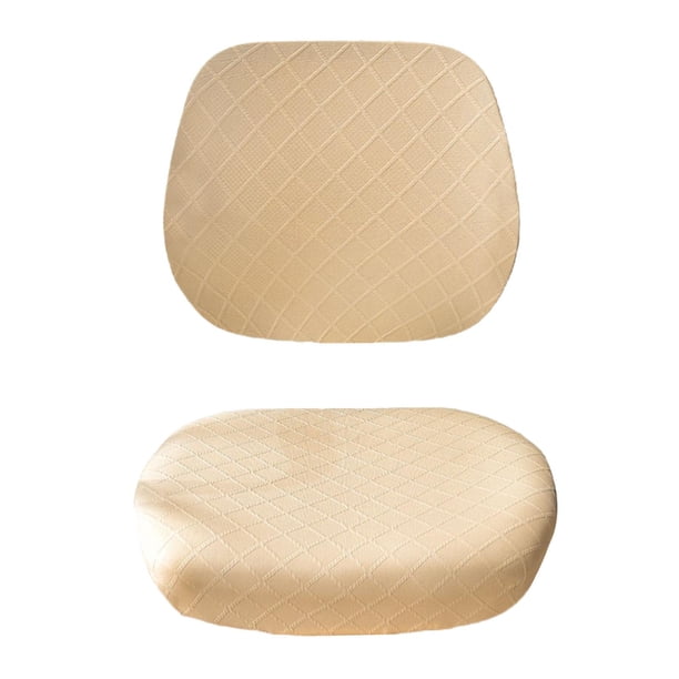 Funda giratoria Zulema para silla de oficina estirable lavable antipolvo Cuadros Jacquard Beige