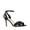 Black Luster Satin, variant on Nina Womens Ankle Strap Open Toe Heel Sandals