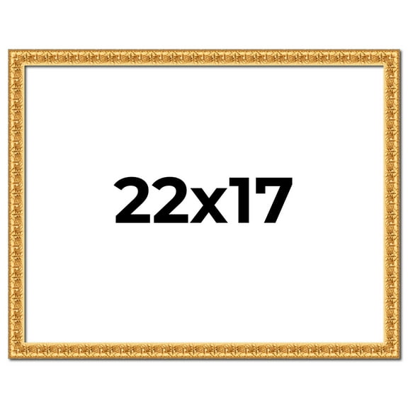 22x17 Frame Gold Real Wood Picture Frame Width 1 inches | Interior Frame Depth 0.5 inches | Edwina