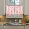 thumbnail image 2 of Yayeee Kitchen Curtains Tier Pair Light Filtering 27"x36" Rod Pocket Short Cafe Window Panel, Love in The Air, 2 of 7