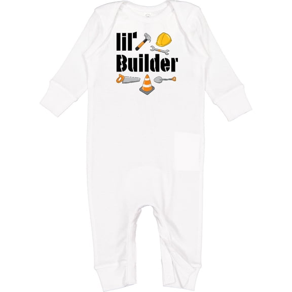 Inktastic Lil Builder Future Construction Worker Baby Romper Coveralls
