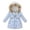 Light blue, variant on enyan Girls Winter Coat Jacket with Hooded Long Puffer Jacket Flower Print Warm Outdoor Coats for Kids(Light blue,10-11 Years)