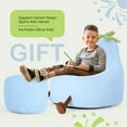 thumbnail image 2 of LIFERECORD 24" Children's Bean Bag Chair, Kids Filled Toddler Bean Bag Sofa Padded Bean Bag Chair for Boys & Girls, Cute Eggplant, Blue, 2 of 9